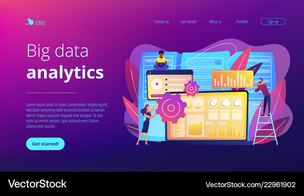 Big data visualization concept landing page Big data visualization concept landing page vector image