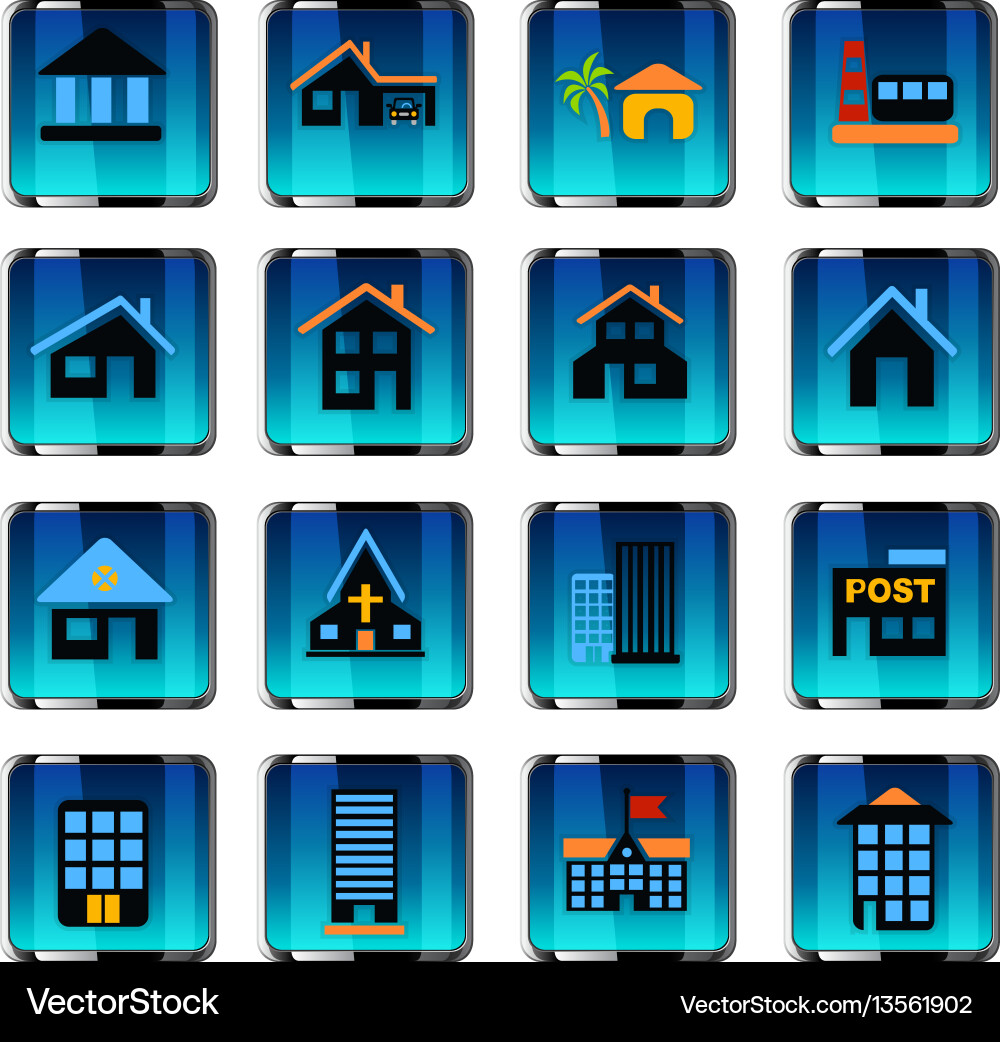 Building icon set Vector Image