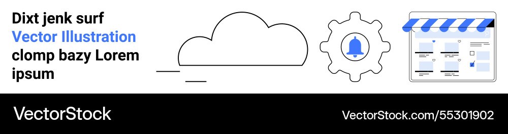 Cloud sync notification settings and website Cloud sync notification settings and website vector image