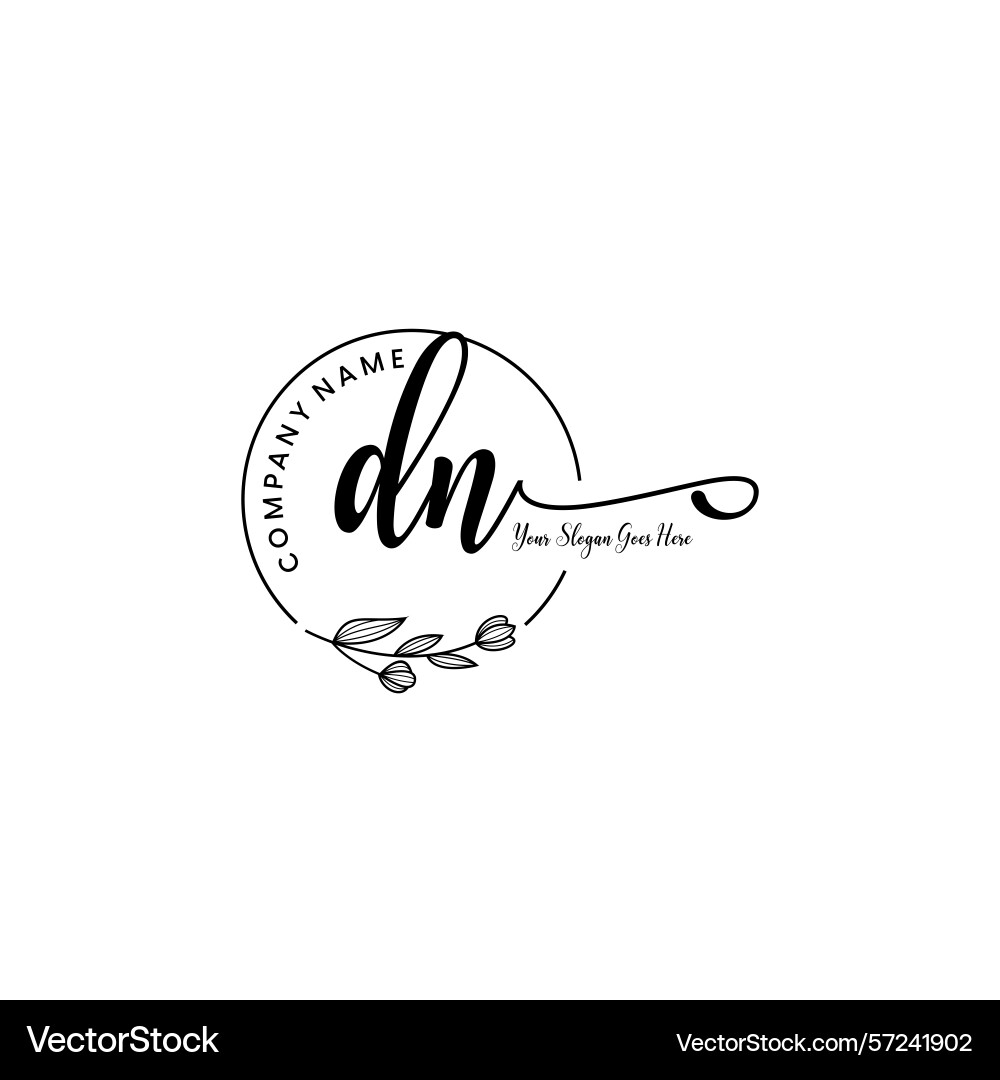 Elegant dn initial logo design with botanical Elegant dn initial logo design with botanical Vector Image
