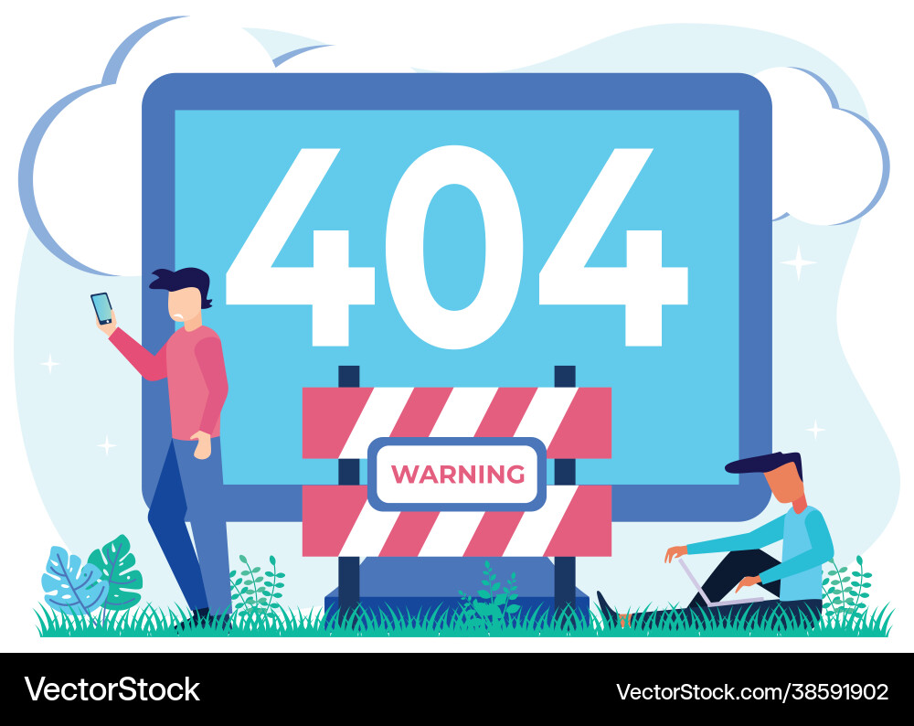 Error 404: Network Failure vector image