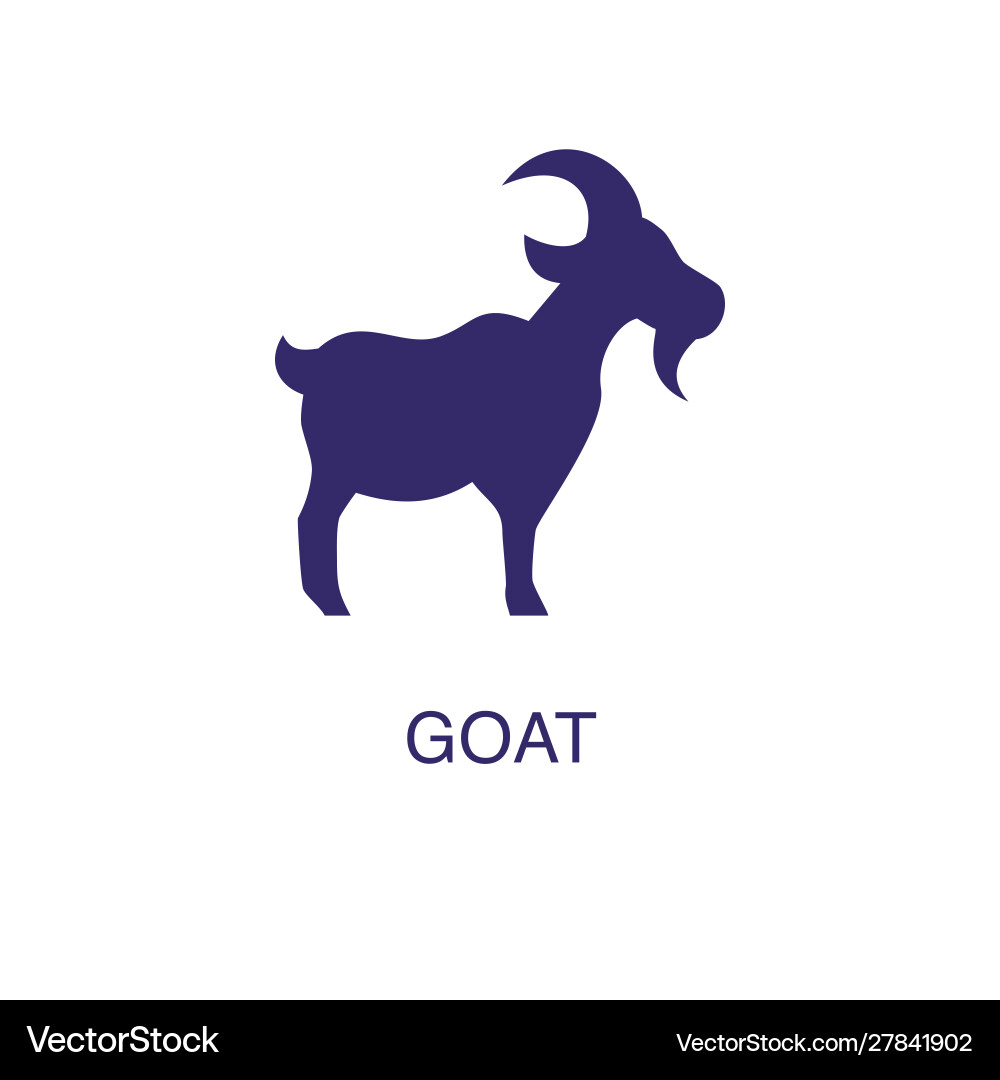 Goat element in flat simple style on white vector image
