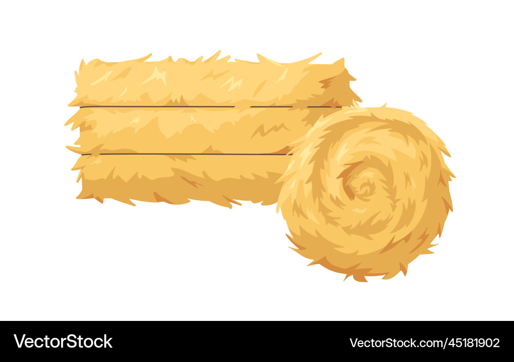 Hay bale dry grass roll golden straw haystack Hay bale dry grass roll golden straw haystack vector image