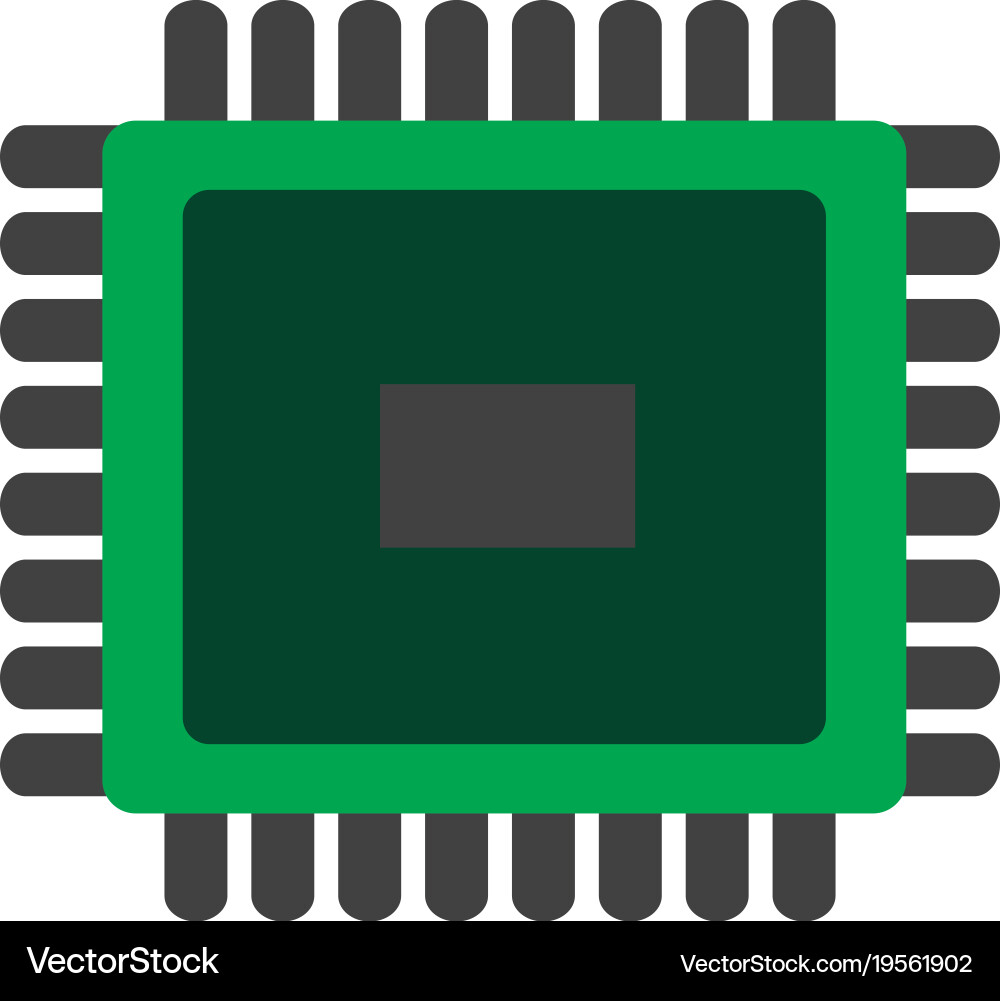 Isolated processor design Vector Image