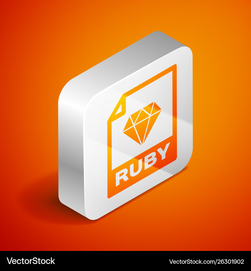 Isometric ruby file document icon download Isometric ruby file document icon download Vector Image