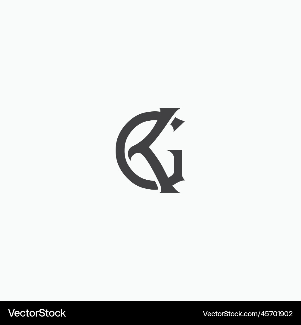 Letter kg or gk initial logo design template Letter kg or gk initial logo design template vector image