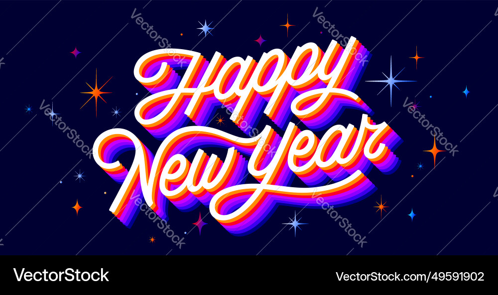 Lettering happy new year Lettering happy new year vector image