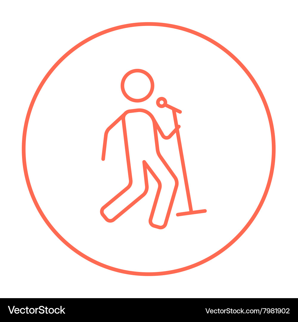 Man singing with microphone line icon vector image