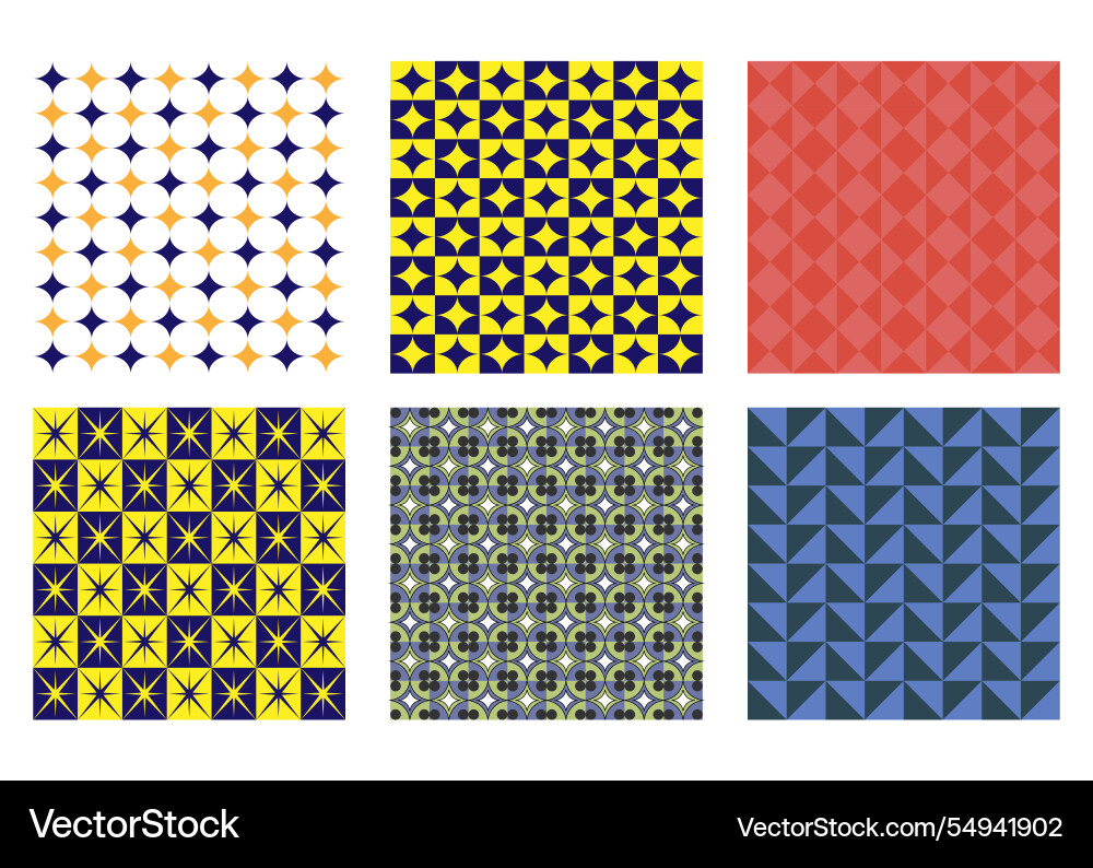 Modern abstract pattern set featuring geometric Vector Image