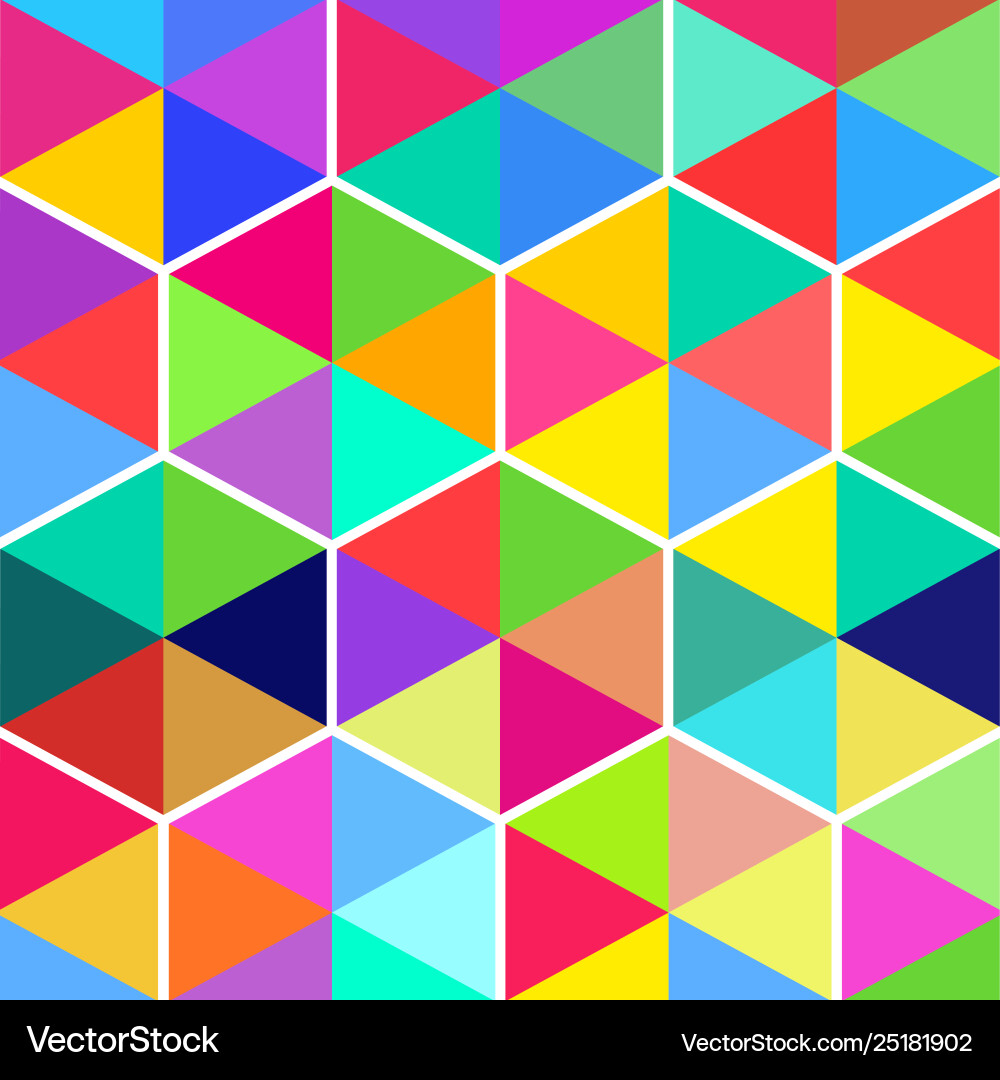 Pattern hexagons from color triangles Pattern hexagons from color triangles vector image