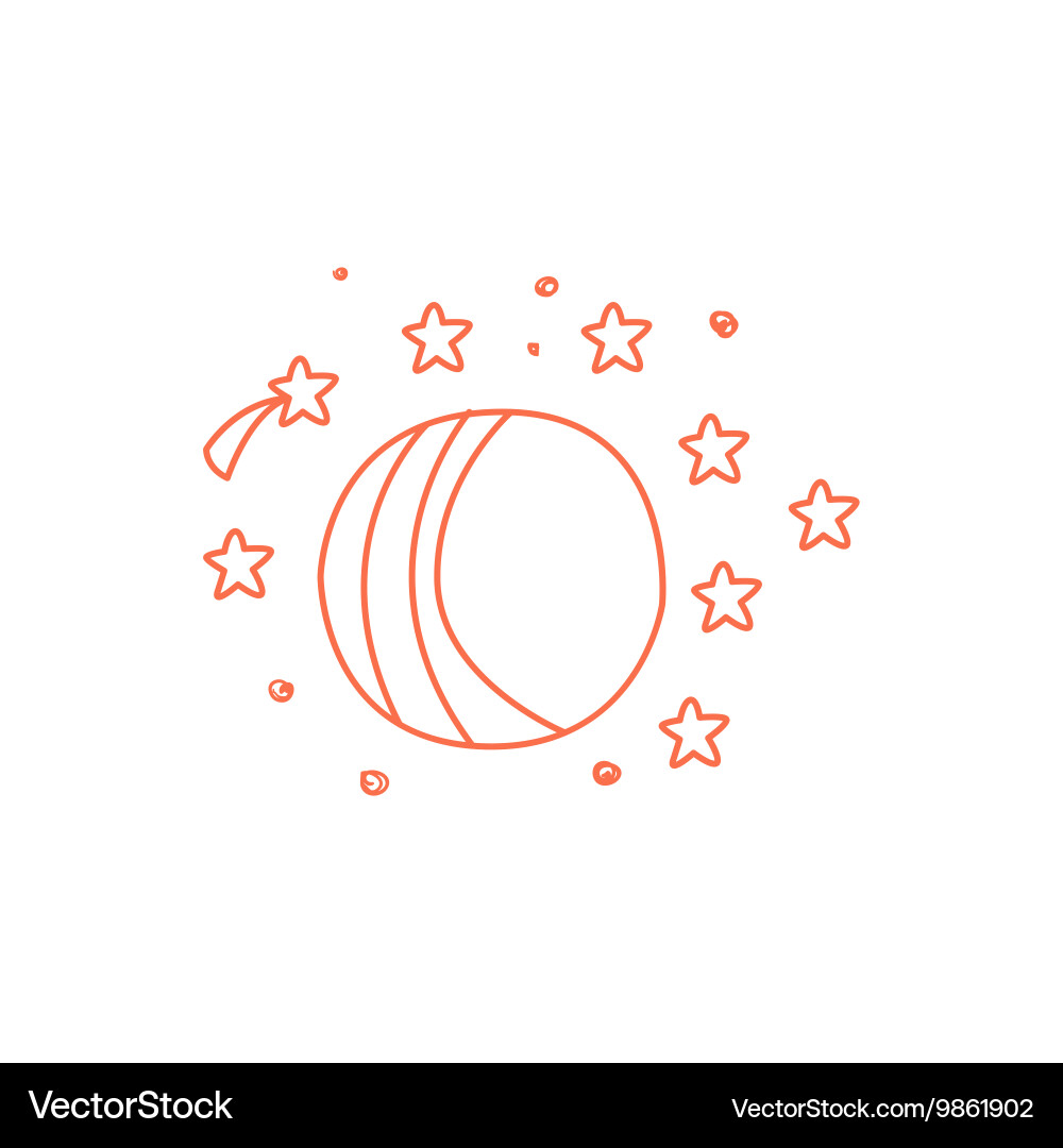 Planet surrounded by stars and comets Vector Image