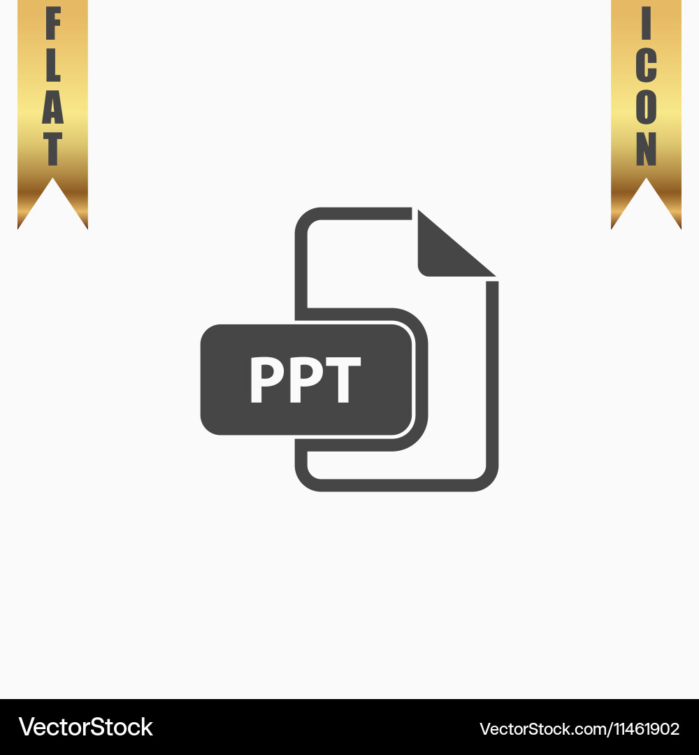 Ppt extension text file type icon vector image