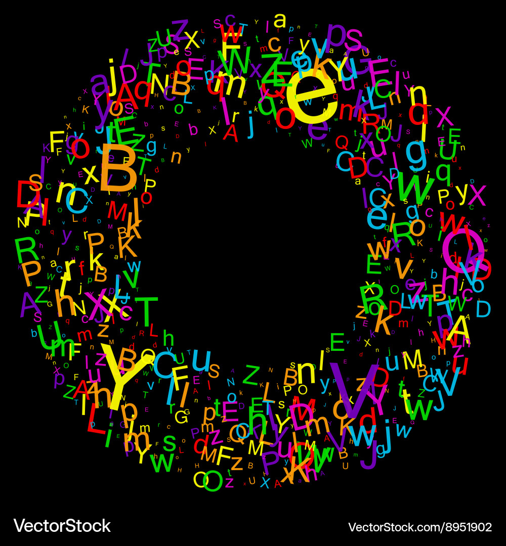Round background with letters Vector Image