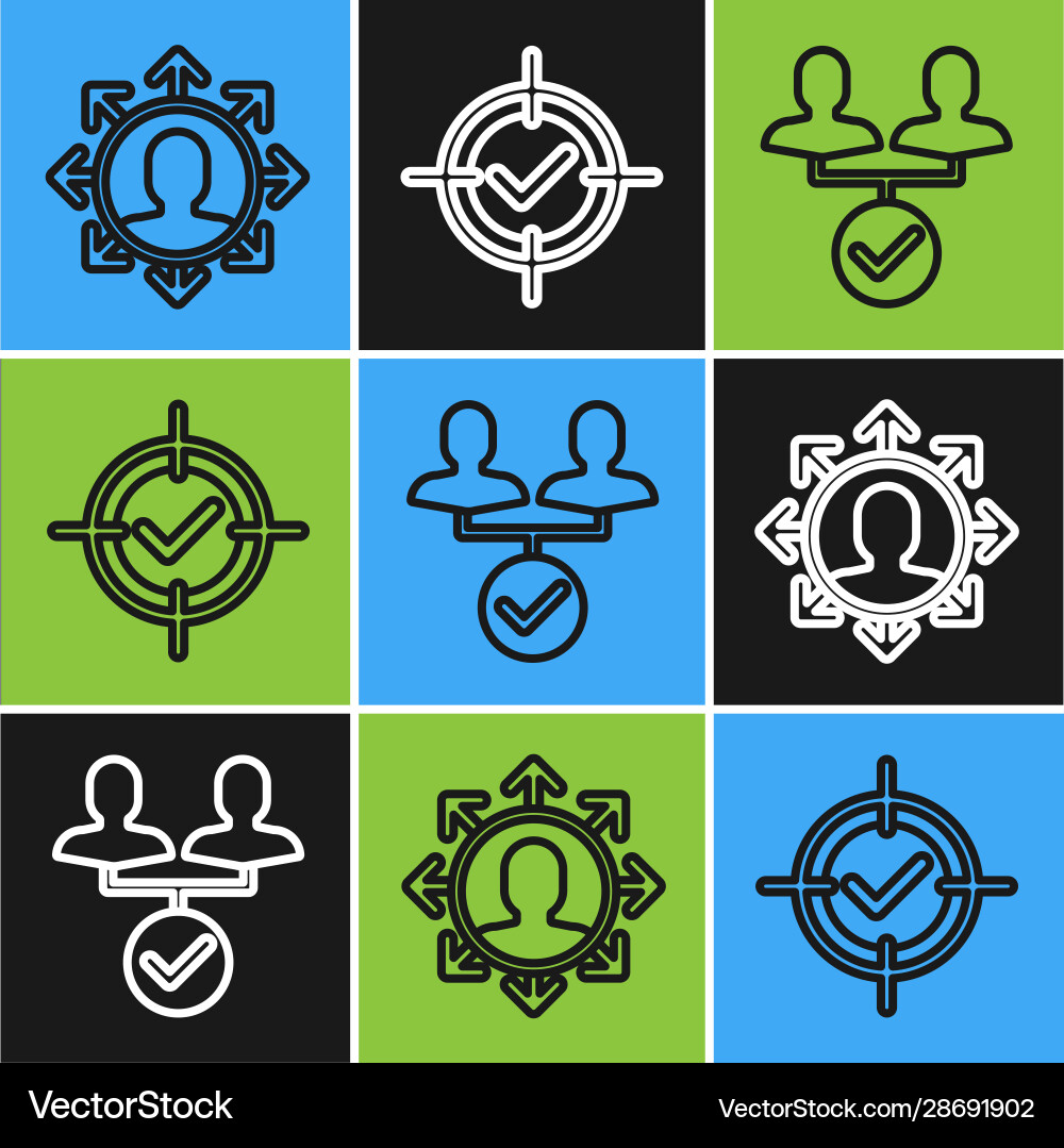Set line project team base Set line project team base vector image