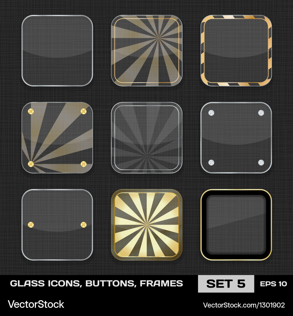 Set of colorful app icon frames templates buttons Vector Image