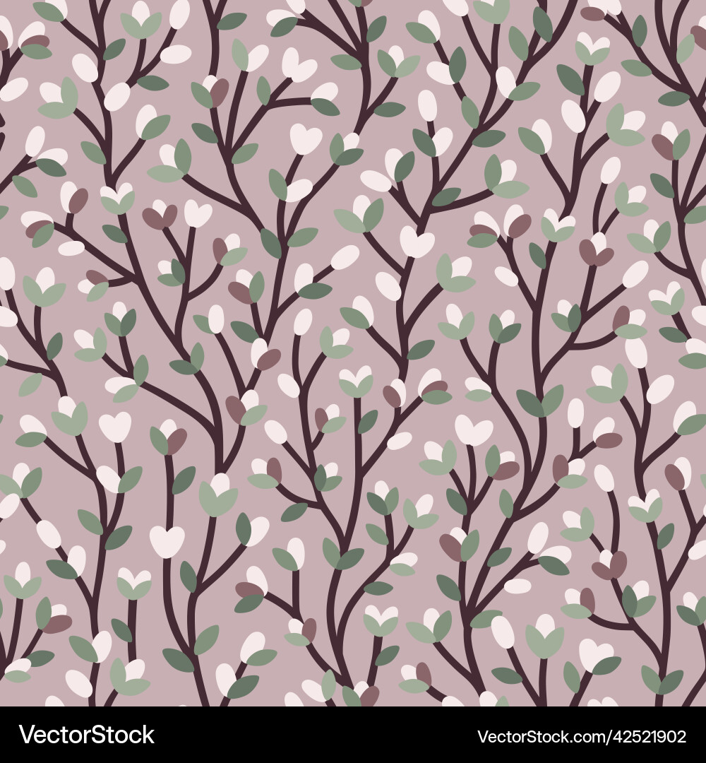 Spring tree branches pattern Spring tree branches pattern vector image