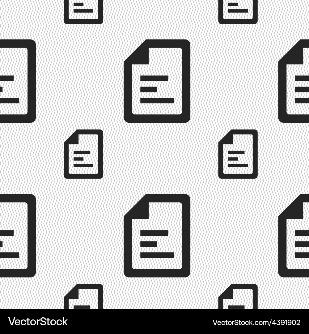 Text file icon sign seamless pattern Vector Image