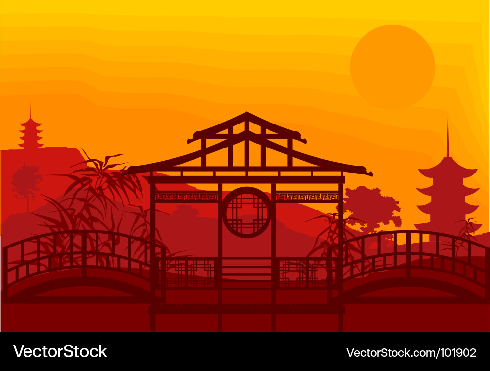 Traditionelle japanische Pagode Vektorbild
