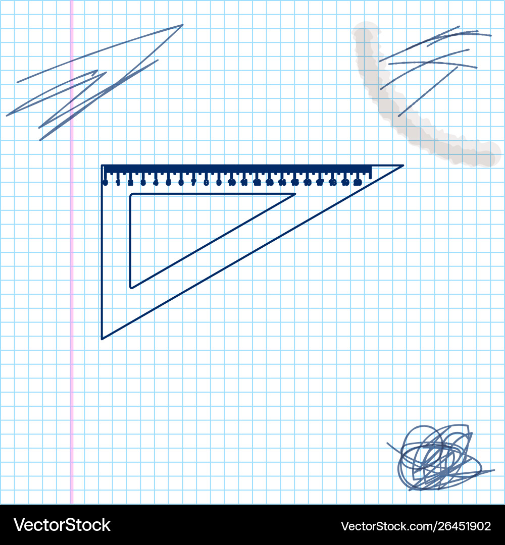 Triangular ruler line sketch icon isolated Triangular ruler line sketch icon isolated vector image