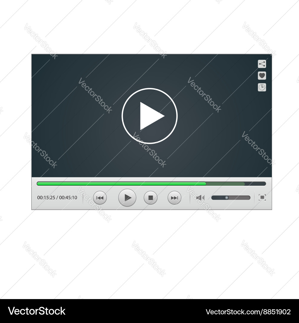 Video player mockup Royalty Free Vector Image - VectorStock
