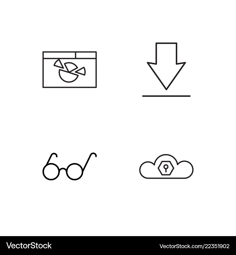 Web simple outlined icons set vector image