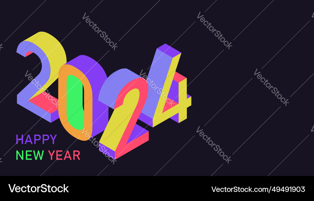 2024 happy new year banner 2024 happy new year banner vector image