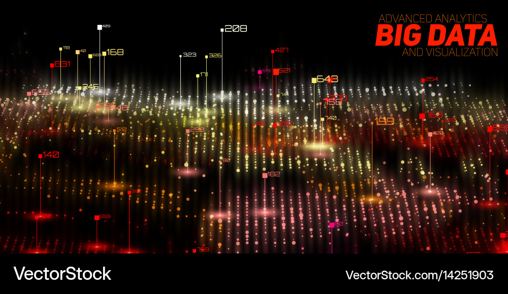 Abstract 3d big data visualization vector image