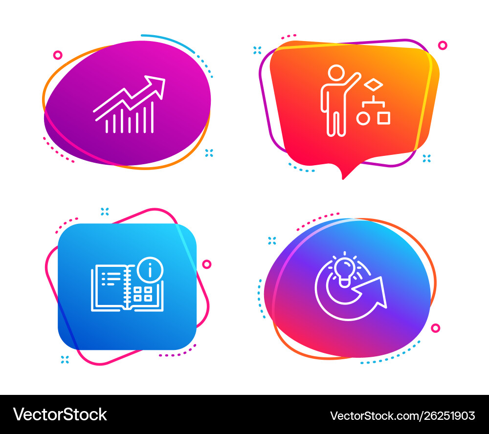 Algorithm demand curve and instruction info icons Algorithm demand curve and instruction info icons vector image
