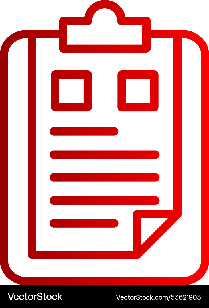 Assignment line gradient icon vector image