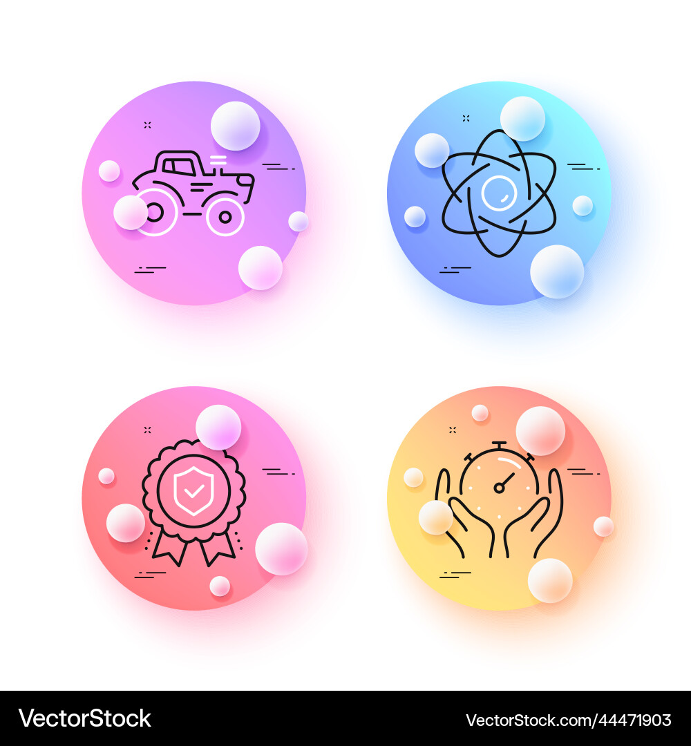 Atom Core Traktor und Timer minimale Liniensymbole Atom Core Traktor und Timer minimale Liniensymbole Vektorbild