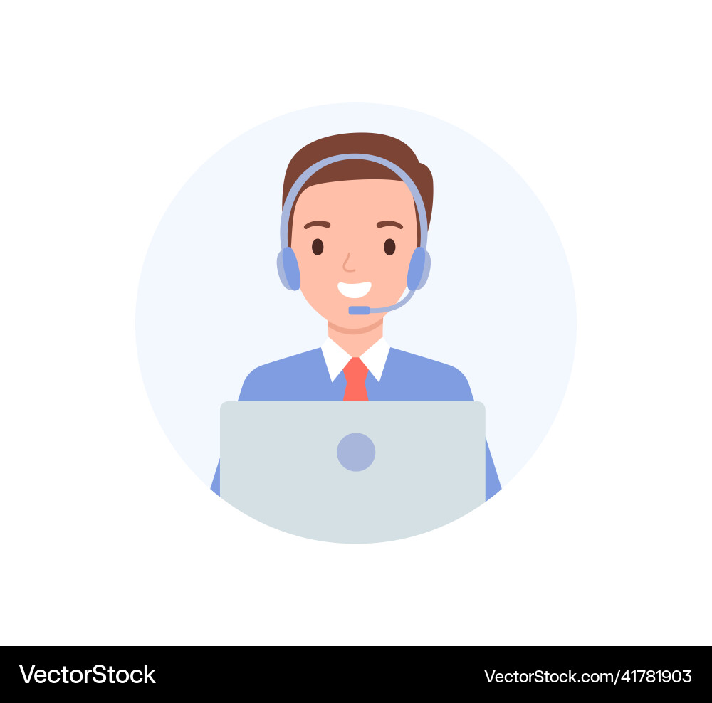 Avatar of the call center operator a man Avatar of the call center operator a man vector image