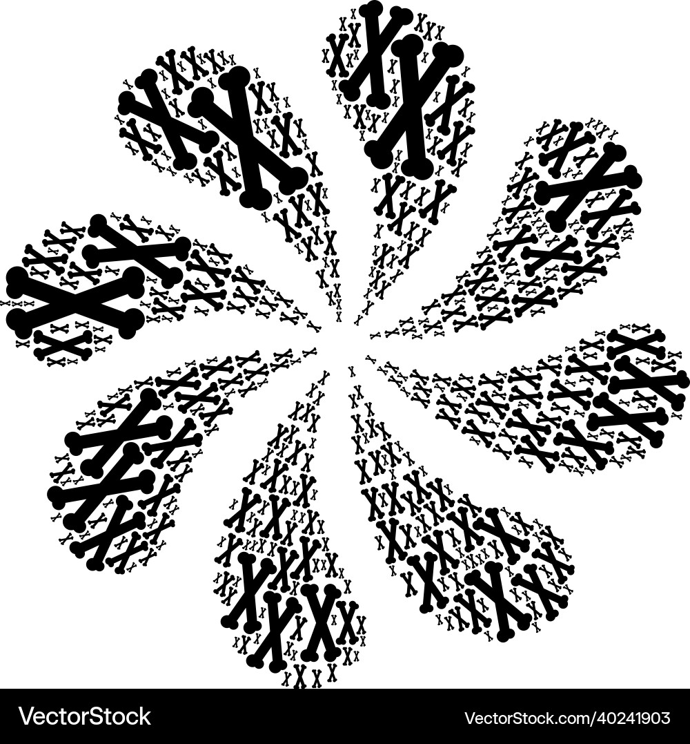 Bones icon curl flower cluster Bones icon curl flower cluster Vector Image