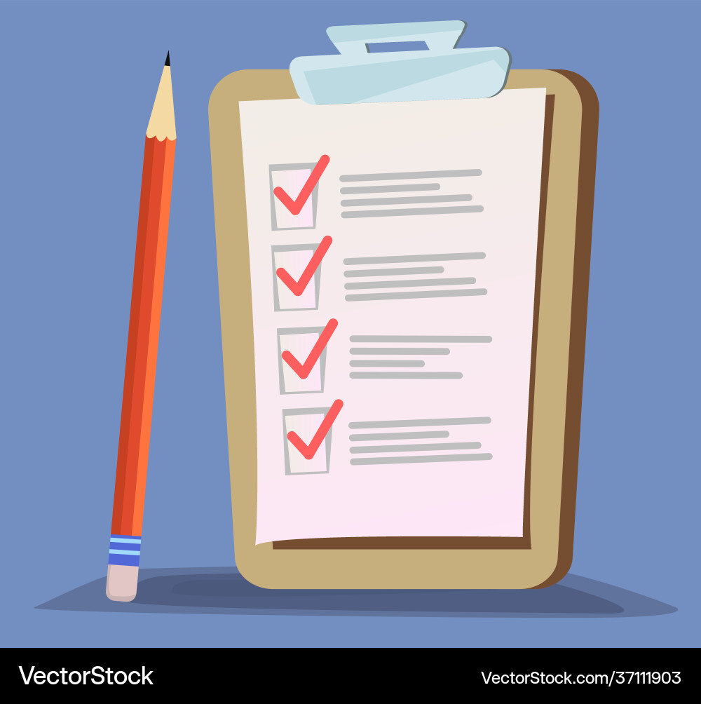 Checking on to do list top view Vector Image