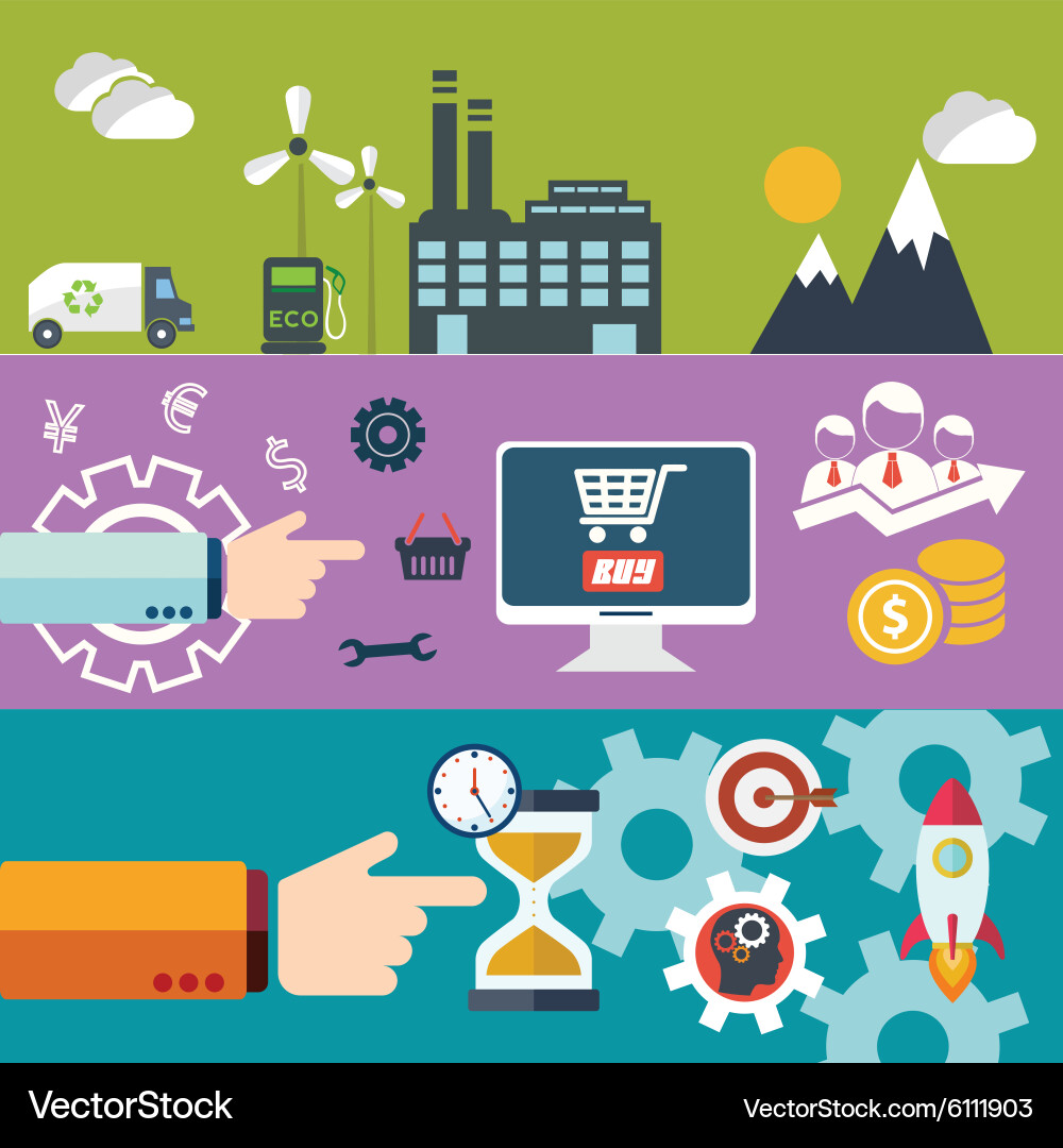 Flat Website Layout Concepts vector image