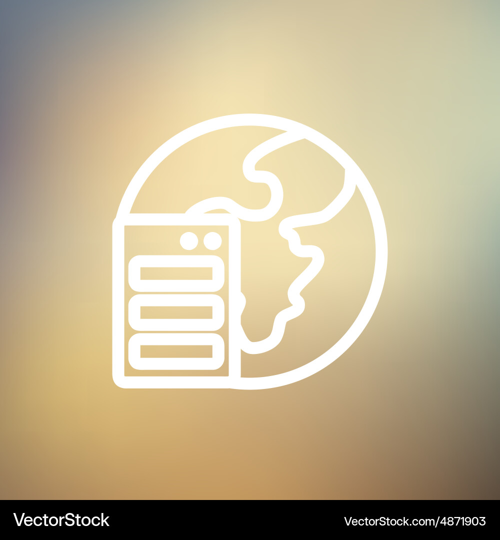 Global map in server thin line icon Vector Image