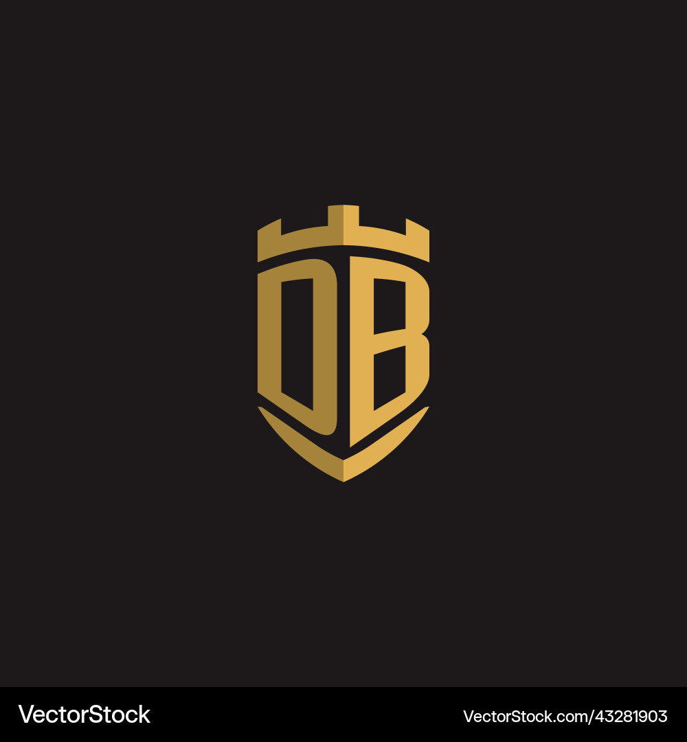 Initialen db Logo Monogramm mit Schild-Stil Design Initialen db Logo Monogramm mit Schild-Stil Design Vektorbild