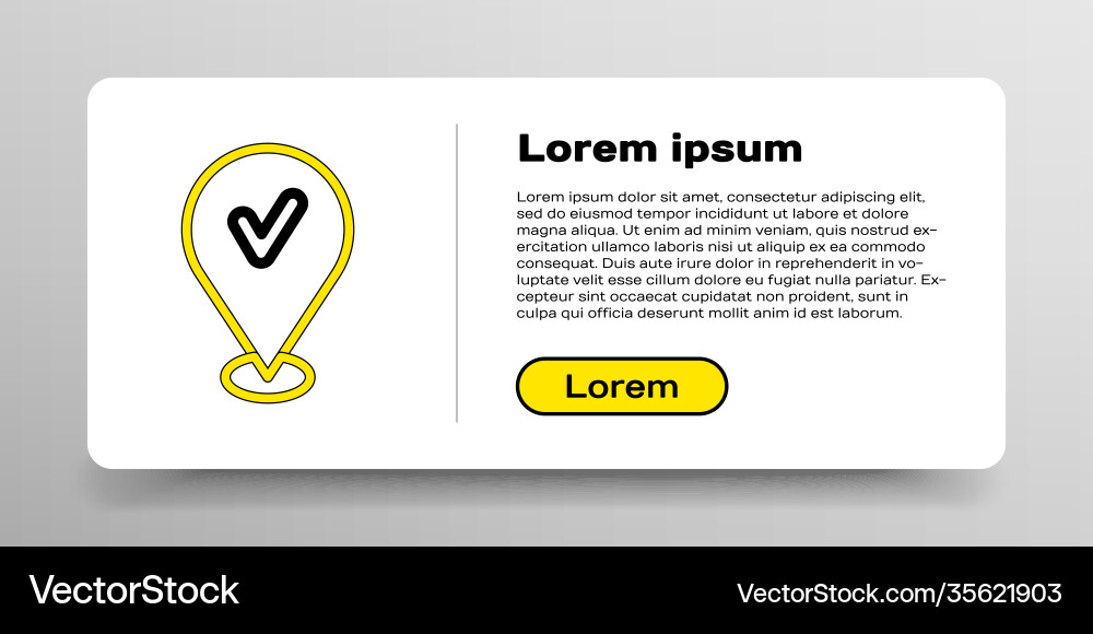 Line map pin with check mark icon isolated Vector Image