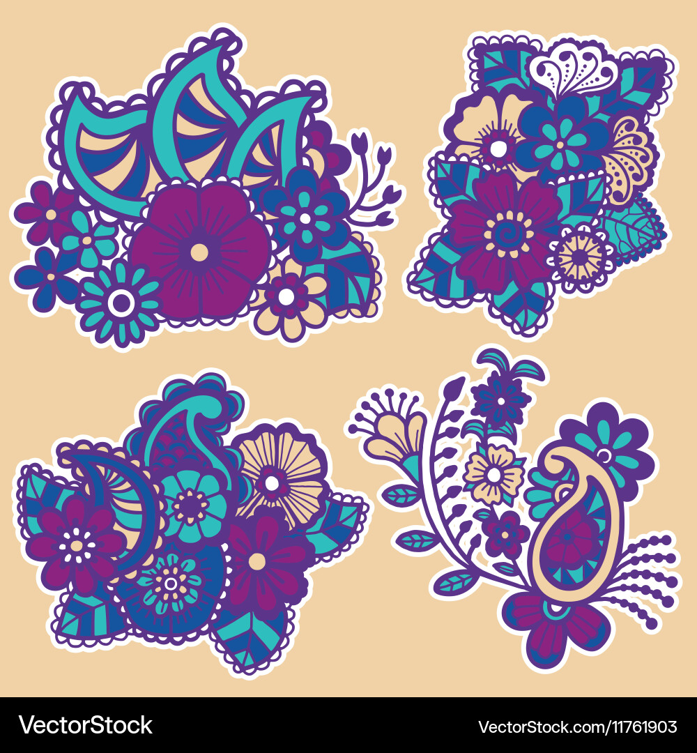 Mehndi design patterns Vector Image