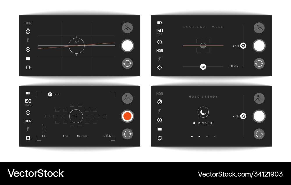 Mobile Camera UI - Snapshot Viewfinder vector image