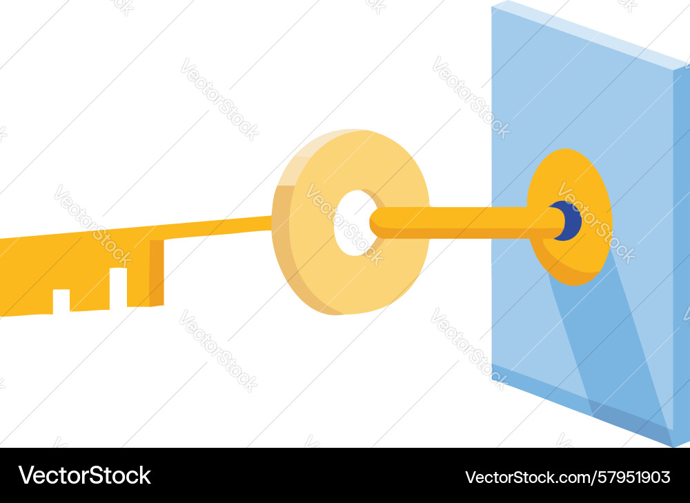 Modern key insertion digital access concept vector image