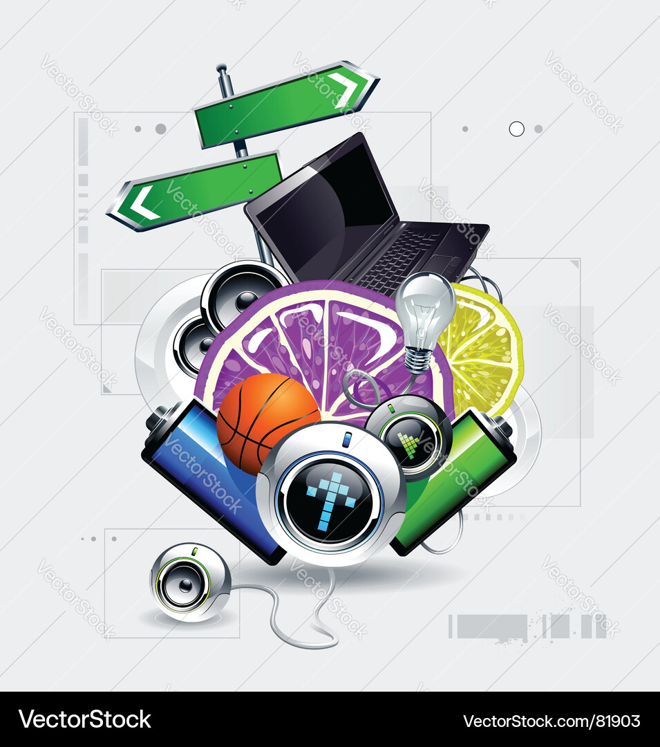 Modern Tech & Object Collection Vector Image