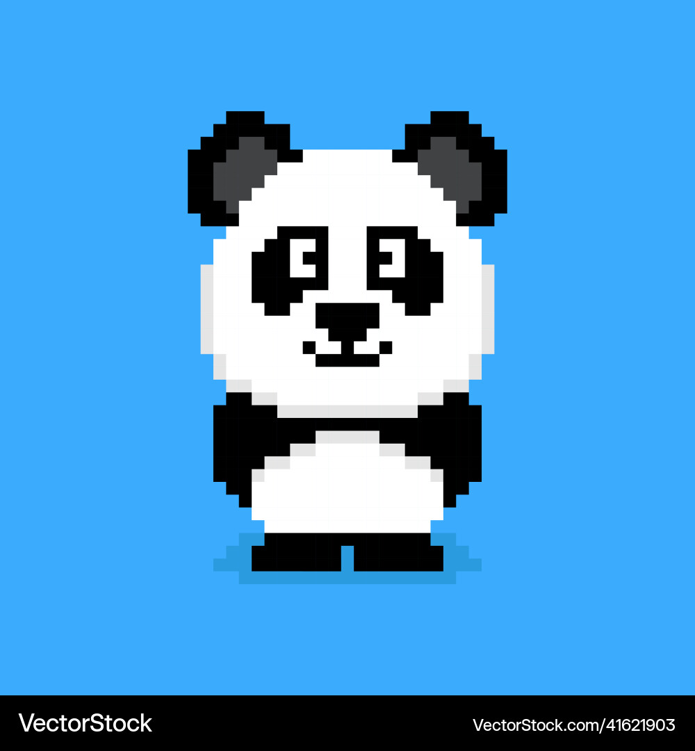 Panda character in pixel art style vector image