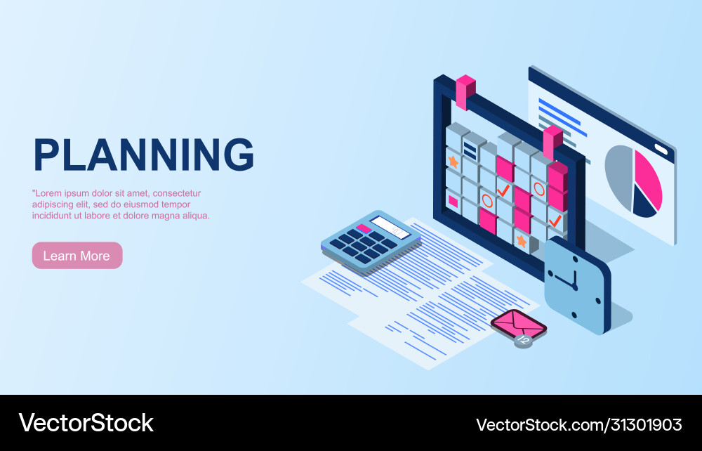 Planning time management concept efficient use vector image