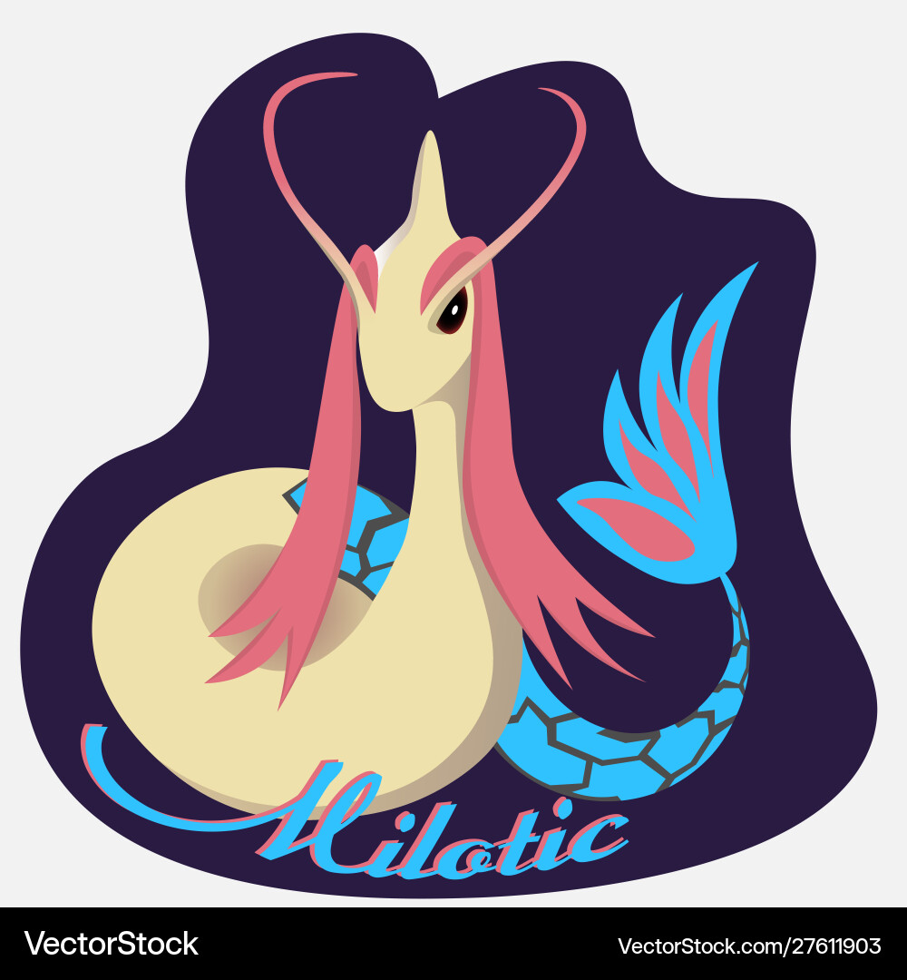 Pokemon go sea dragon milotic logo on ultraviolet Pokemon go sea dragon milotic logo on ultraviolet vector image