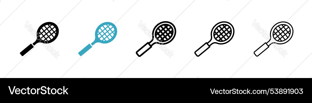 Racket icon set Vector Image