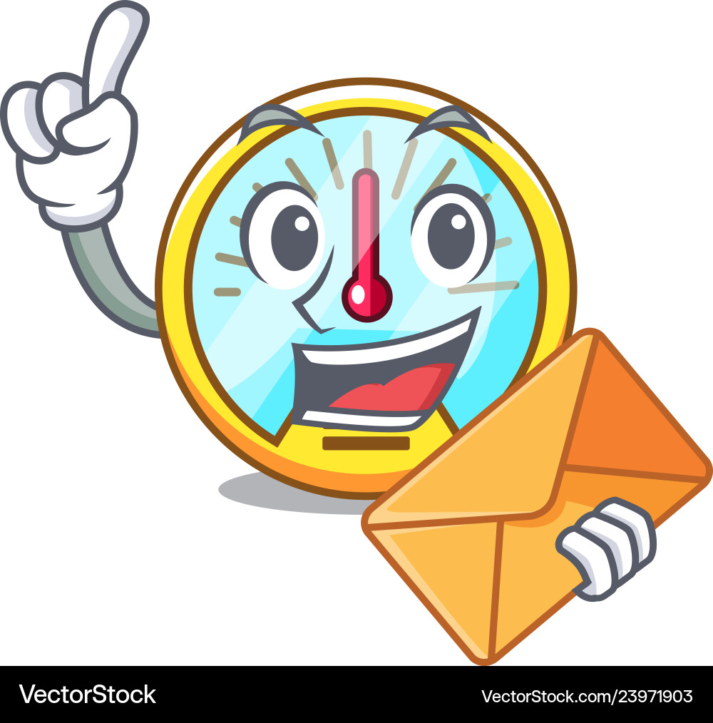 With envelope speedometer is displayed vector image