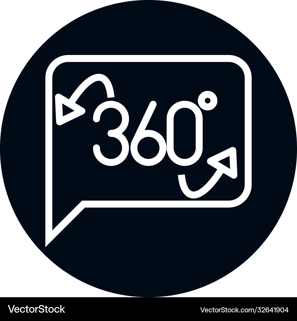 360 degree view virtual tour block and line style vector image