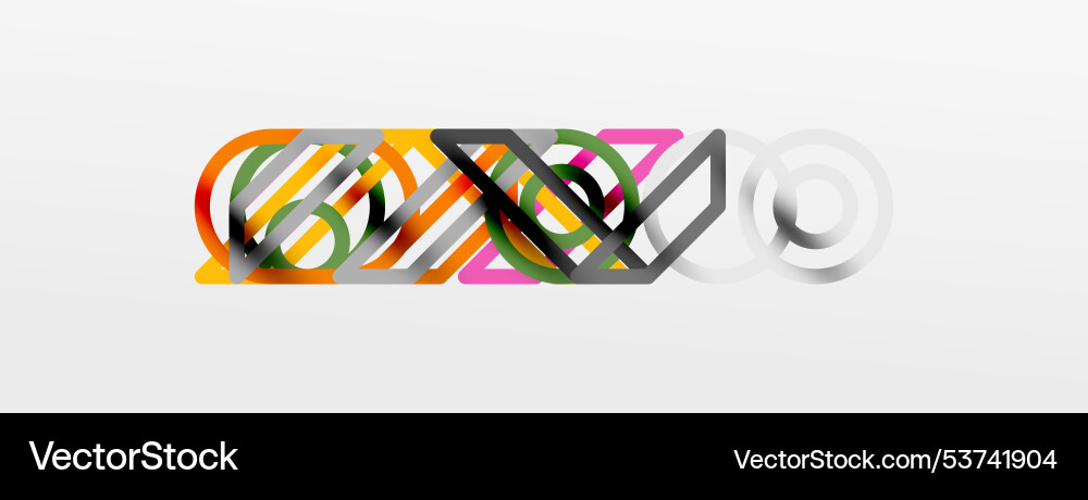 Abstract background - colorful circle lines vector image