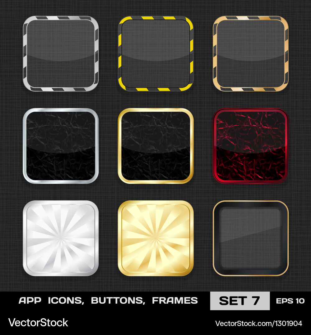App Icon Frames & Buttons Vector Image