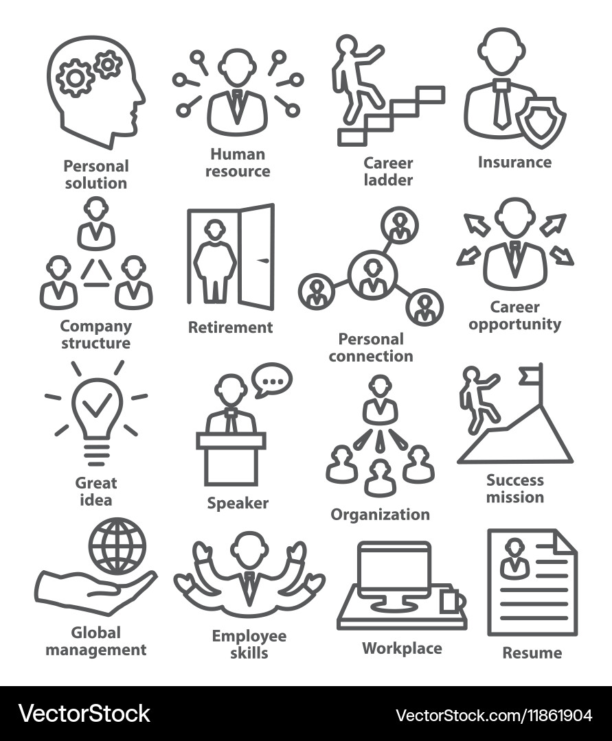 Business People Management Icons Vector Image